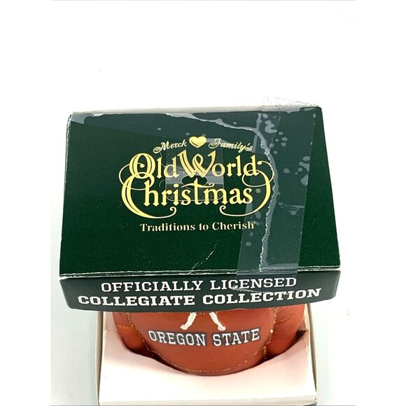 Old World Glass Christmas Ornament Oregon State University OSU Orange Hoodie - Picture 6 of 7